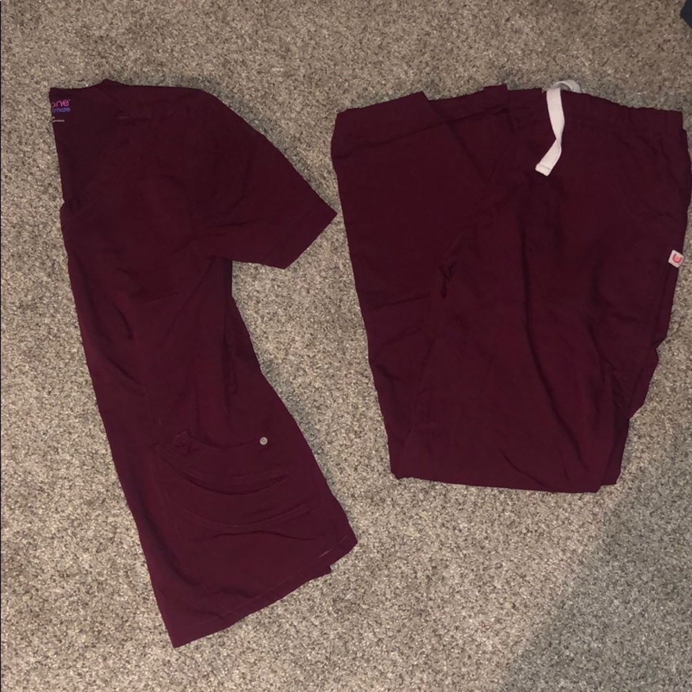 Maroon Urbane Scrub Set